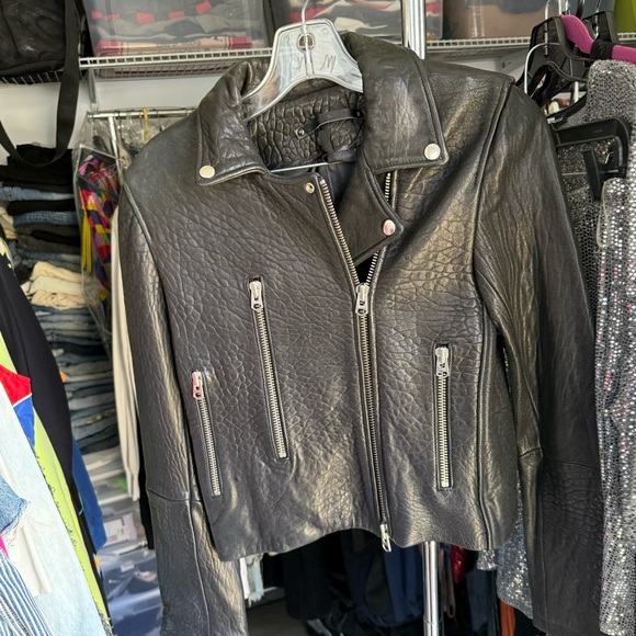 Topshop boutique ( higher end line) 2000s Black full real textured leather jcket - Picture 12 of 13